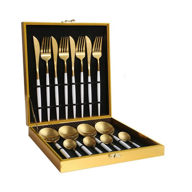 Luxury Box of Gold Cutlery Set (multiple options)